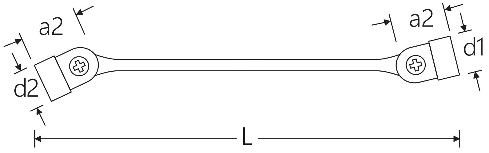 Doppelgelenkschlüssel FLEXI SW 3/8 x 7/16" L.203mm
