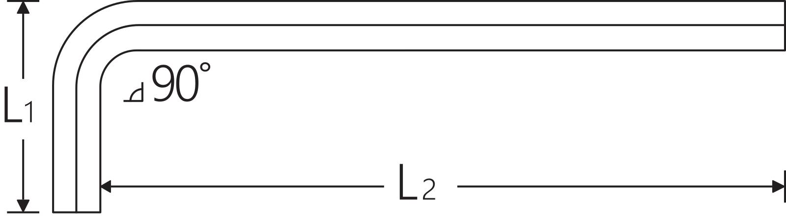 Hi-Lok-Winkelschraubendreher Abtriebssechskant 3/32" L.113mm