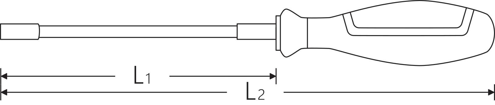 Sechskant-Steckschlüssel DRALL+ SW 8mm L.175mm