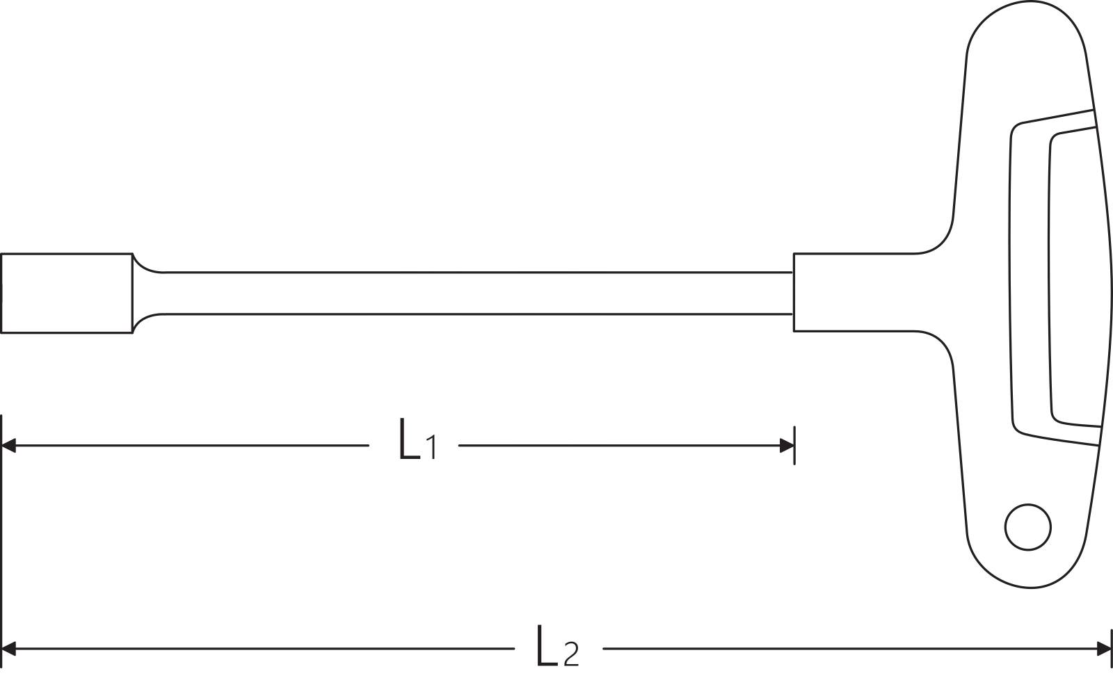 Sechskant-Steckschlüssel SW 13mm L.200mm