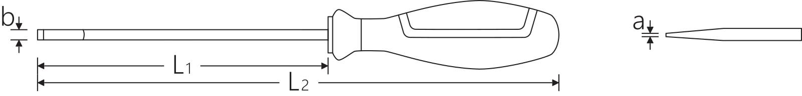 Elektriker-Schlitzschraubendreher DRALL+ 0,8mm x 25mm L.125mm