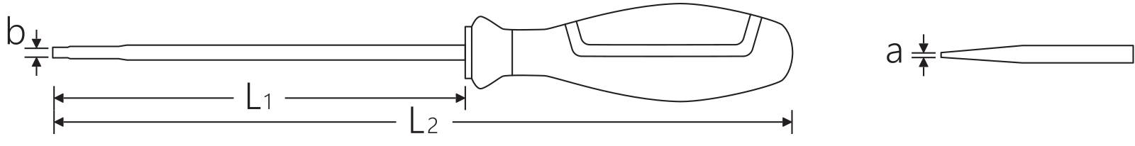 VDE-Schlitzschraubendreher L.125mm x B. 34mm