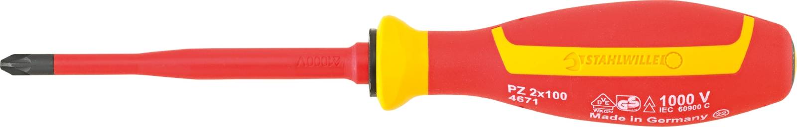 VDE-Kreuzschlitzschraubendreher PZ L.100mm