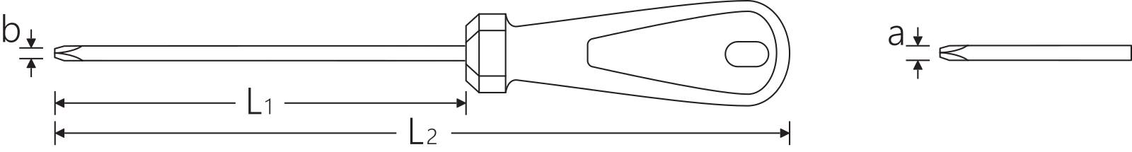 Kreuzschlitzschraubendreher 3K DRALL PH L.80mm
