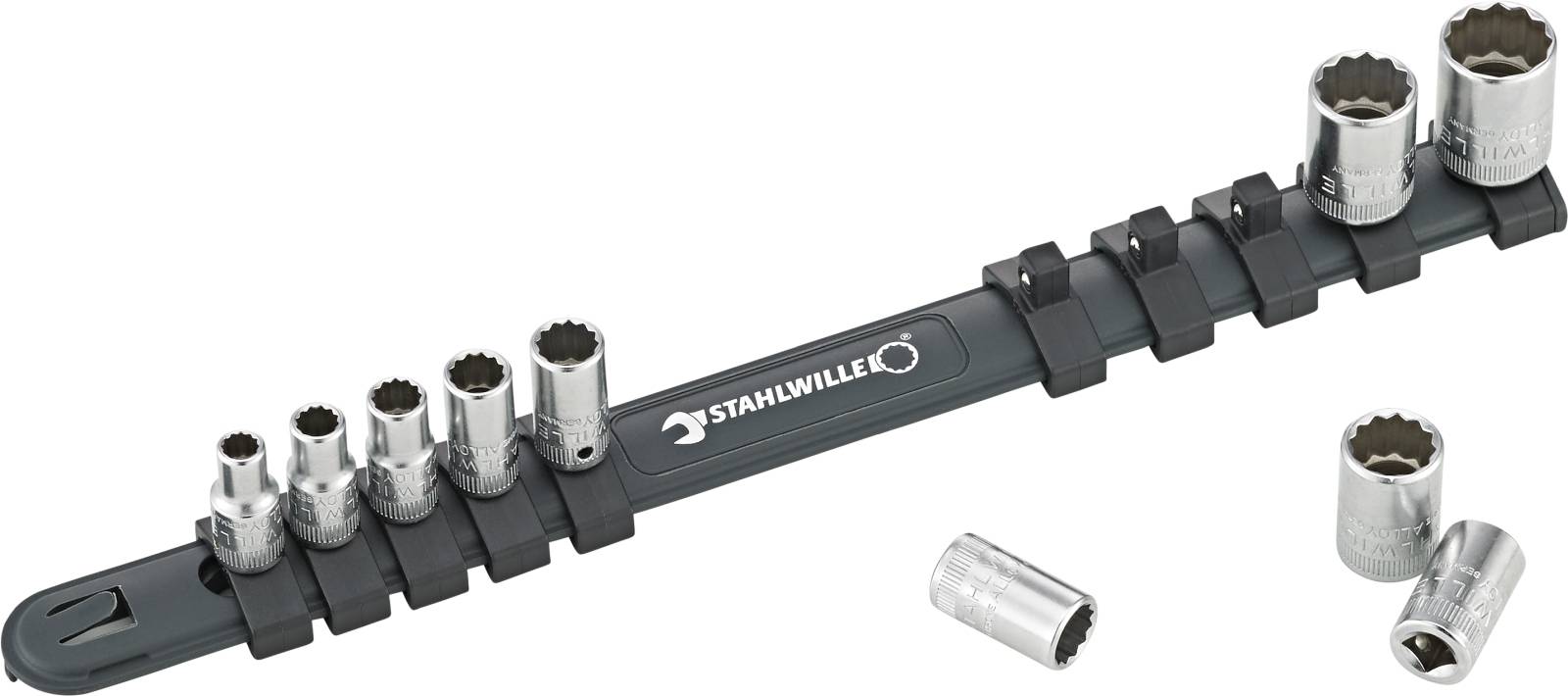 1/4" (6,3mm) Satz Steckschlüsseleinsatz m.Clip-Leiste 40aD/10-12916 10tlg