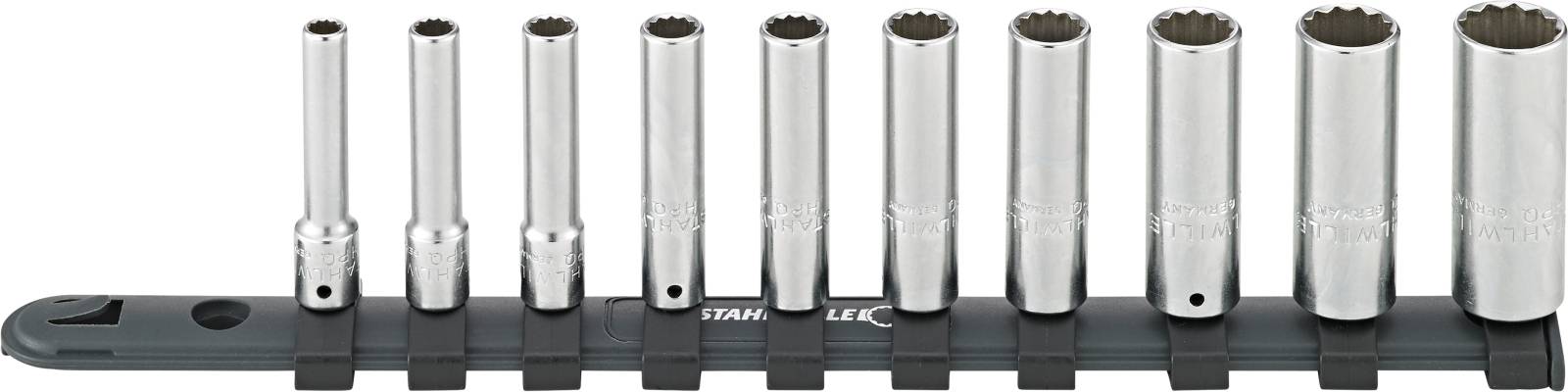 1/4" (6,3mm) Satz Steckschlüsseleinsatz m.Clip-Leiste 40aDL/10-12916 10tlg