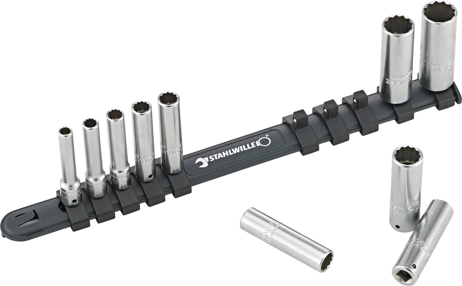 1/4" (6,3mm) Satz Steckschlüsseleinsatz m.Clip-Leiste 40aDL/10-12916 10tlg
