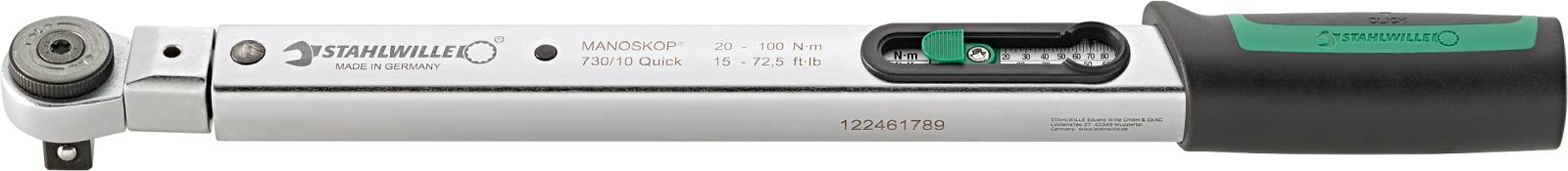 Drehmomentschlüssel Nr. 730R Mess-B. 2-10Nm 4-kant 1/4" L. 250mm