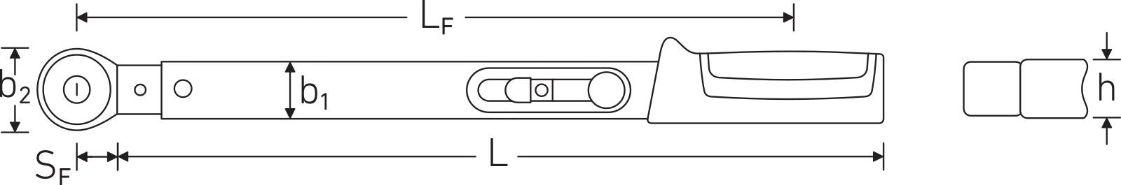 Drehmomentschlüssel Nr. 730R Mess-B. 2-10Nm 4-kant 1/4" L. 250mm