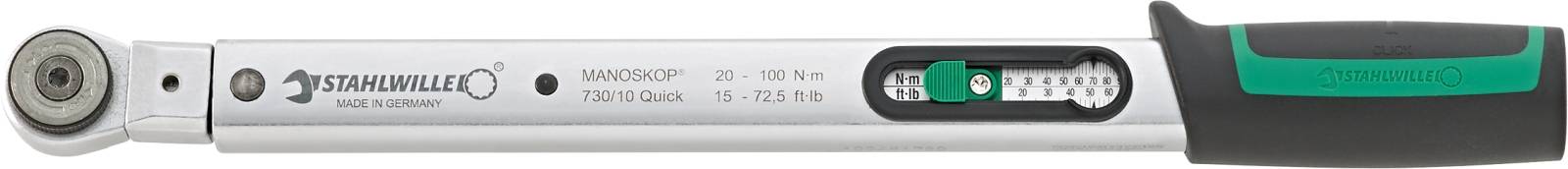Drehmomentschlüssel Nr. 730R Mess-B. 2-10Nm 4-kant 1/4" L. 250mm