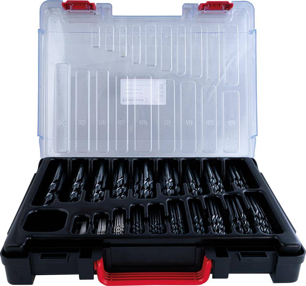 Spiralbohrer-Set DIN338 HSS geschliffen Typ N 170-teilig 1-10,0mm Kunststoffkass