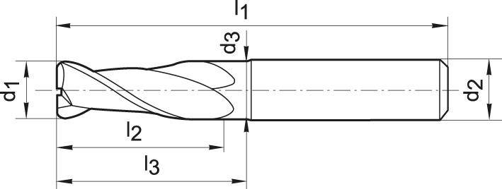 Bohrnutenfräser VHM 20,0mm Z2 HB TA-C FORMAT GT
