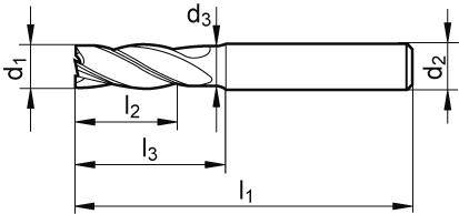 Schaftfräser VHM-HPC 5,0mm Z3 HB TA-C FORMAT GT