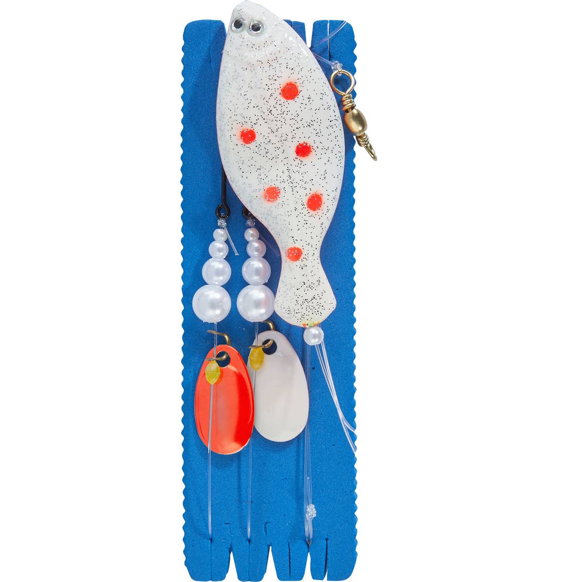 Balzer Inliner Plattfisch-Blinker System 80g Louminous-Weiss-Orange