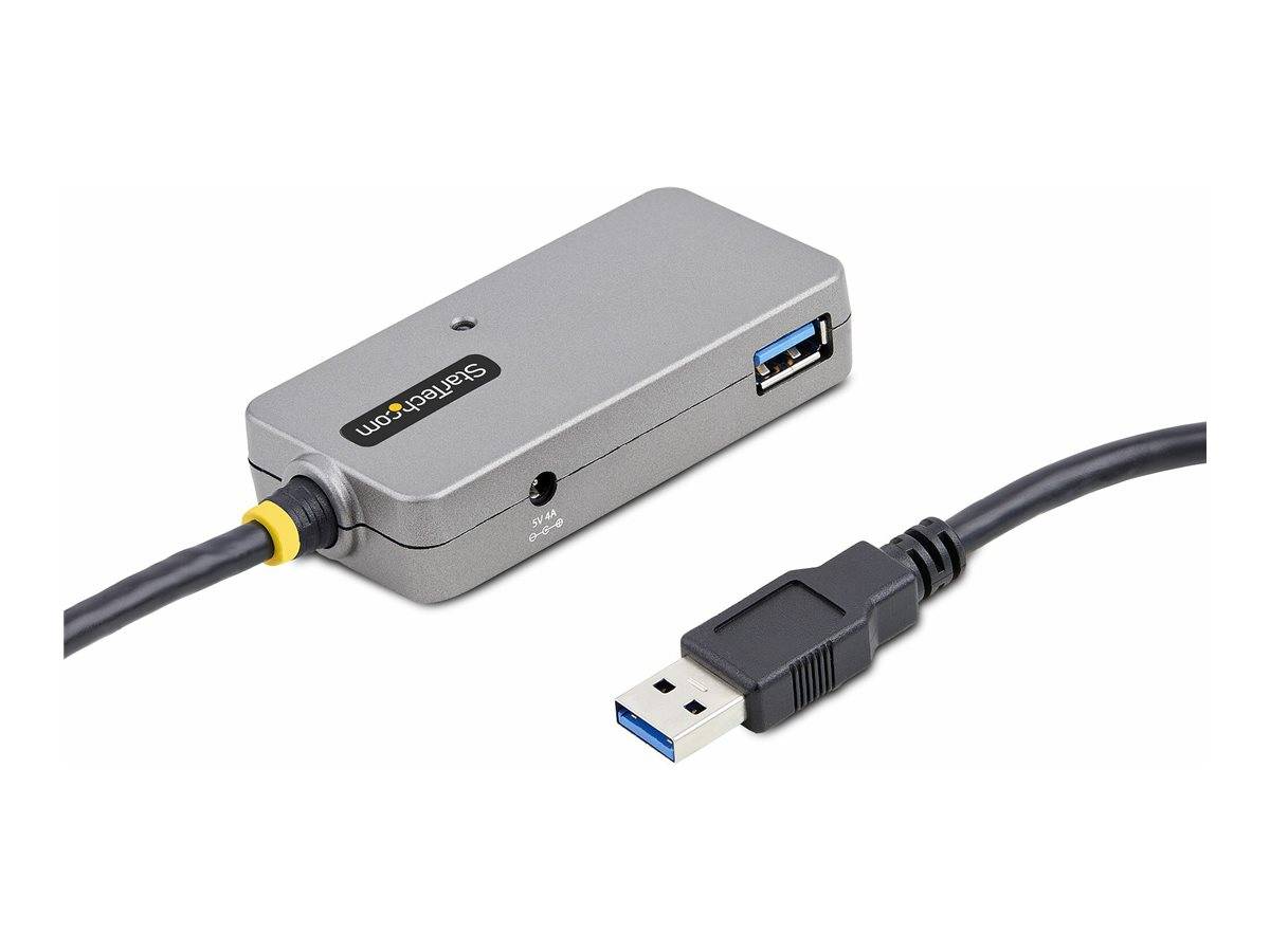 StarTech.com USB Extender Hub, 10m USB 3.0 Extension Cable with 4-Port USB Hub, Active/Bus Powered USB Repeater Cable, O