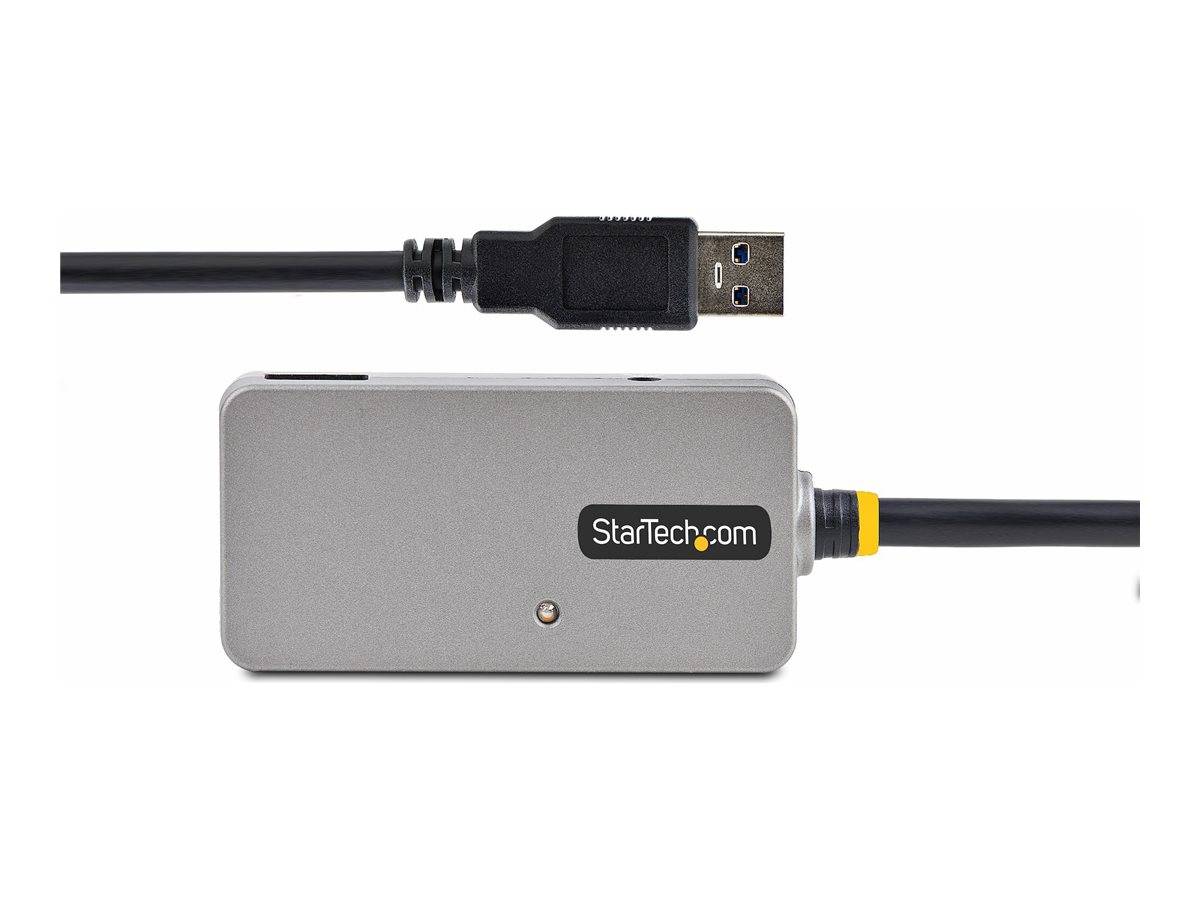 StarTech.com USB Extender Hub, 10m USB 3.0 Extension Cable with 4-Port USB Hub, Active/Bus Powered USB Repeater Cable, O