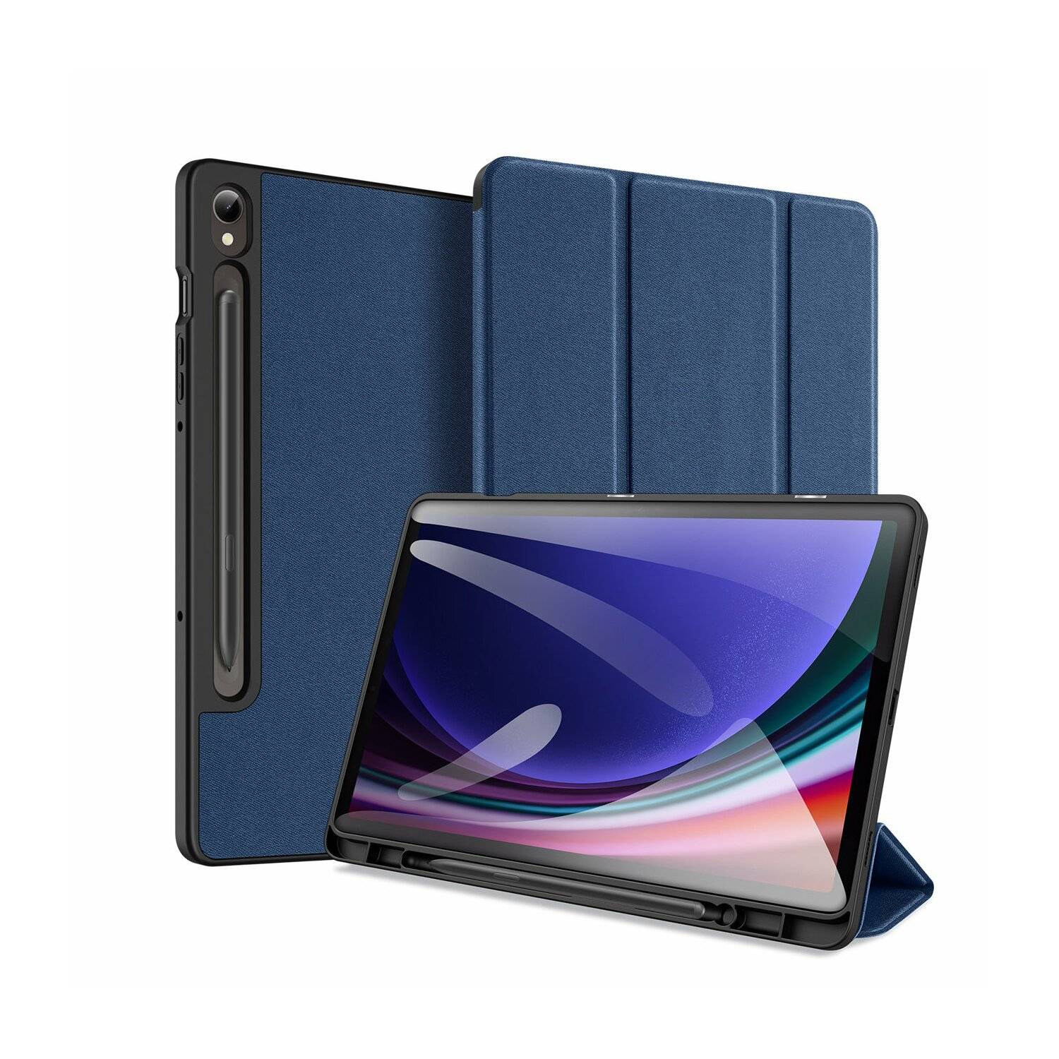 Dux Ducis Domo Smart Sleep Case Tablethülle kompatibel mit Samsung Galaxy Tab S9 FE Schutzhülle Blau