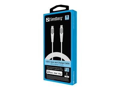 SANDBERG USB-C PD to Lightning MFI 2M Peripheriegeräte & Zubehör Kabel & Adapter - USB &