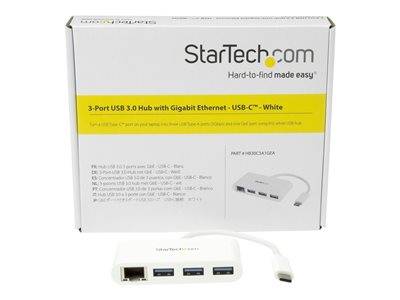 STARTECH 3-Port USB-C Hub with Gigabit Eingabe / Ausgabe Dockingstations und Hubs