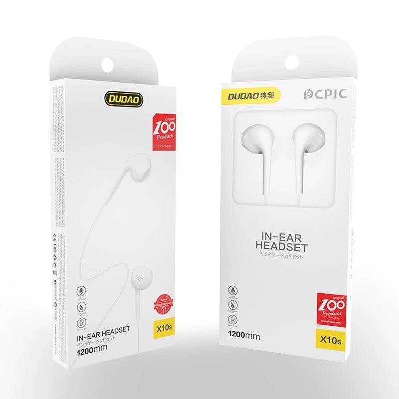 Dudao In-Ear-Headset Mini-Klinkenstecker 3,5-mm-Kopfhörer weiß X10S