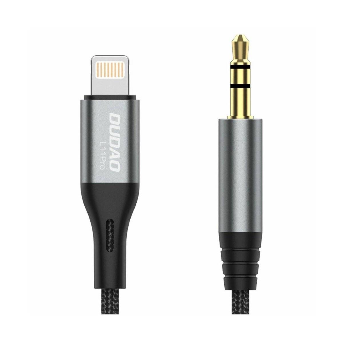 1m Aluminium - Kabel Dudao Audiokabel I-Phone - Miniklinke 3,5 mm 1 m grau (L11PRO)