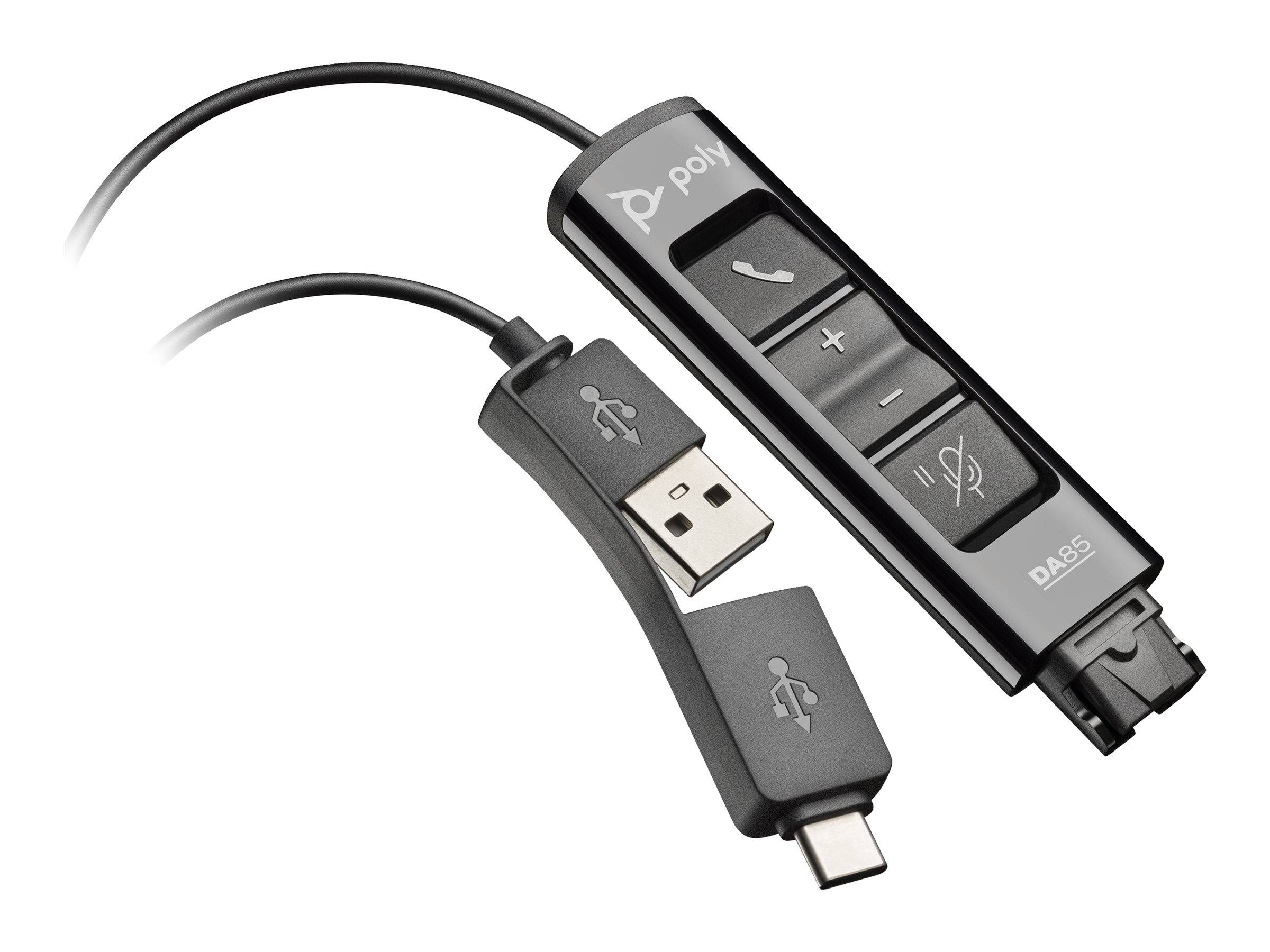 HP - Poly DA85 - Headset-Kabel - USB, 24 pin USB-C männlich zu Quick Disconnect männlich