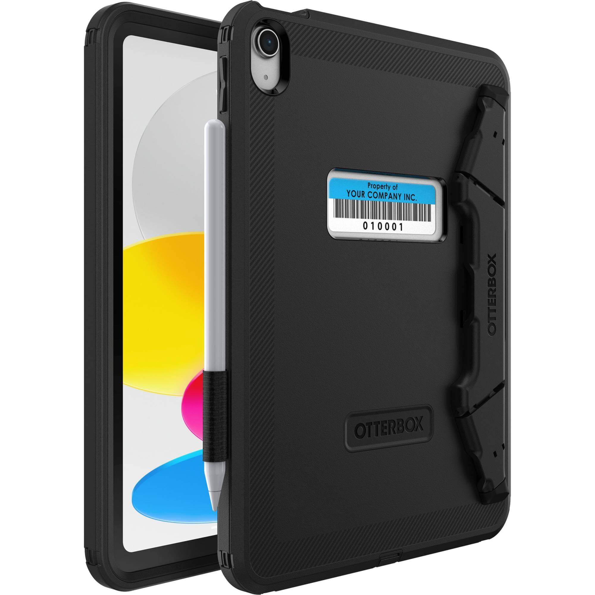 OtterBox Defender Series - Hintere Abdeckung für Tablet - widerstandsfähig - mit Ständer und Displayschutz - Schwarz