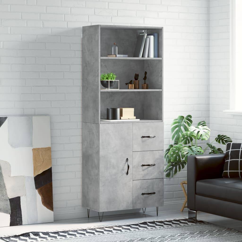 vidaXL Highboard Betongrau