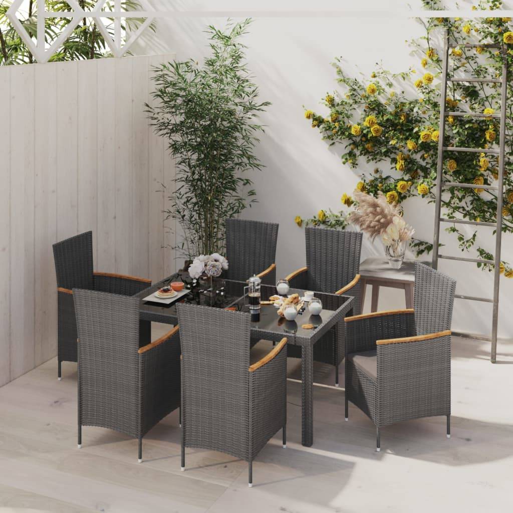 vidaXL 7-tlg. Garten-Essgruppe mit Aufla