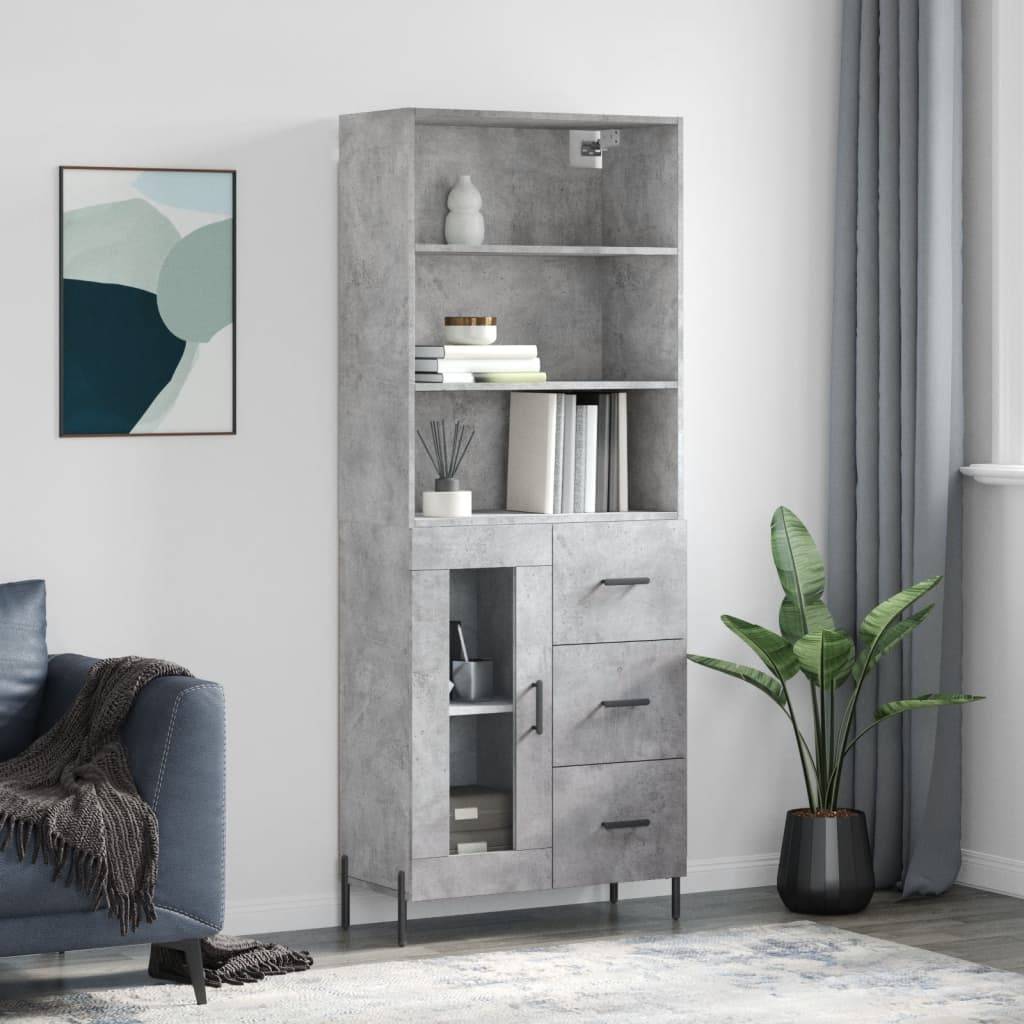vidaXL Highboard Betongrau