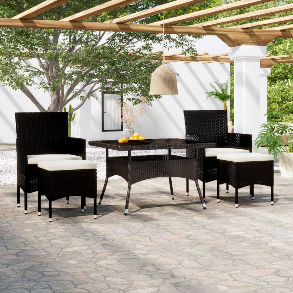 vidaXL 5-tlg. Garten-Essgruppe Poly Ratt