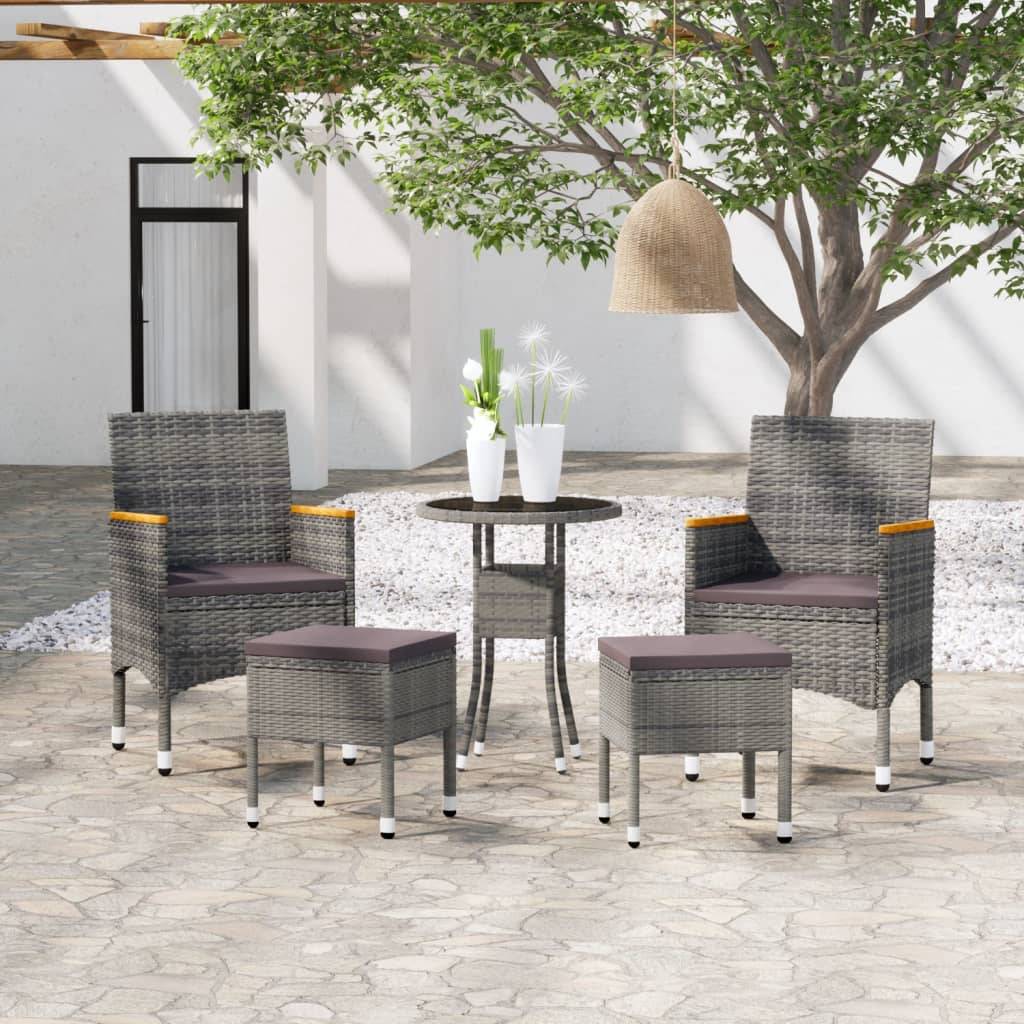vidaXL 5-tlg. Garten-Lounge-Set Poly Rat