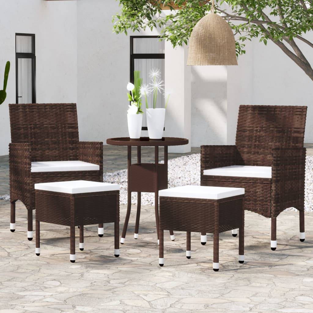 vidaXL 5-tlg. Garten-Lounge-Set Poly Rat