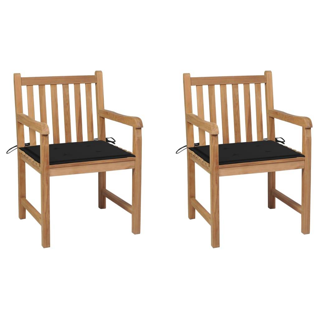 vidaXL Gartenstühle 2 Stk. mit Schwarze