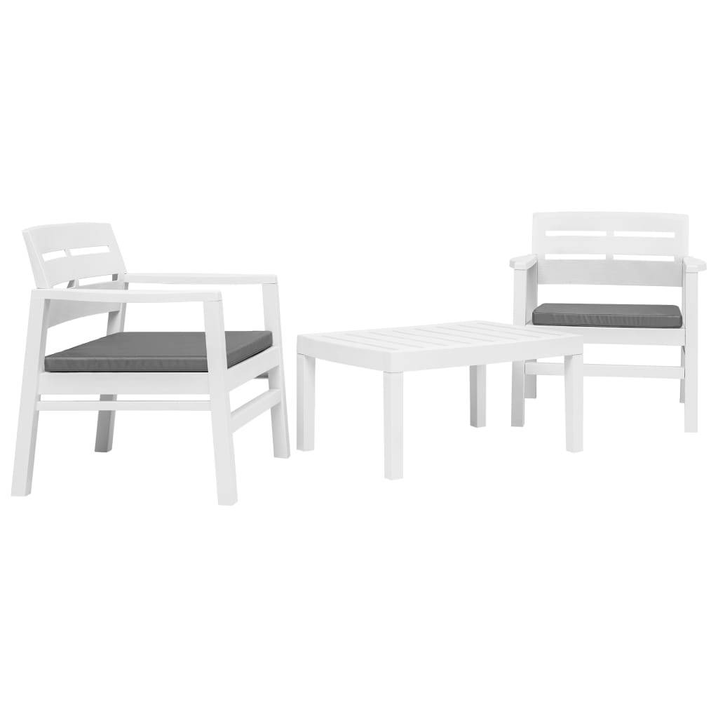 vidaXL 3-tlg. Garten-Essgruppe Weiß