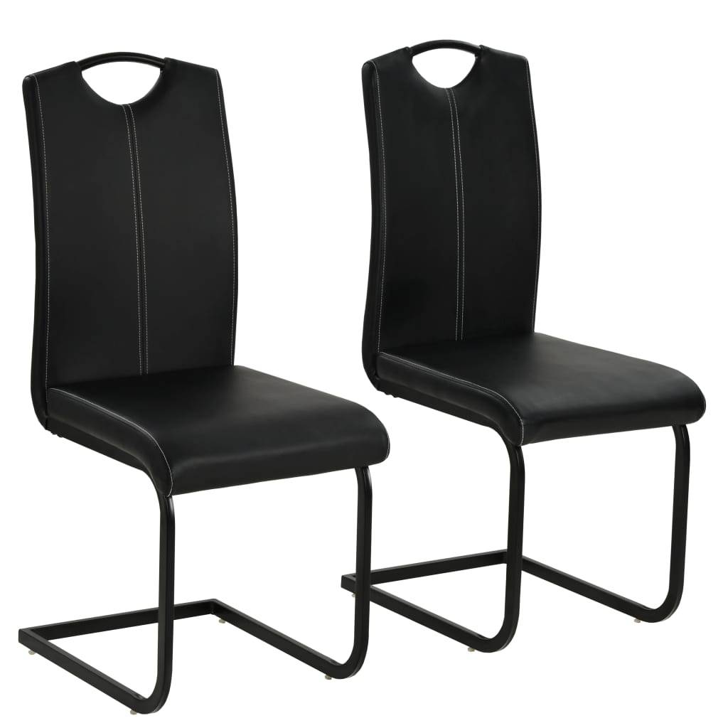 vidaXL Freischwinger 2 Stk. Schwarz