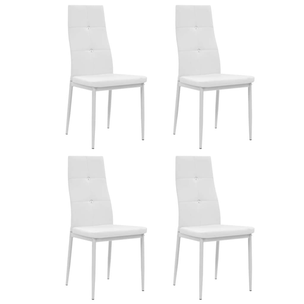 vidaXL Esszimmerstühle 4 Stk. Weiß