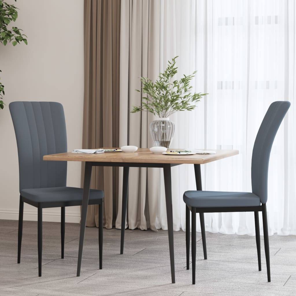 vidaXL Esszimmerstühle 2 Stk. Dunkelgra