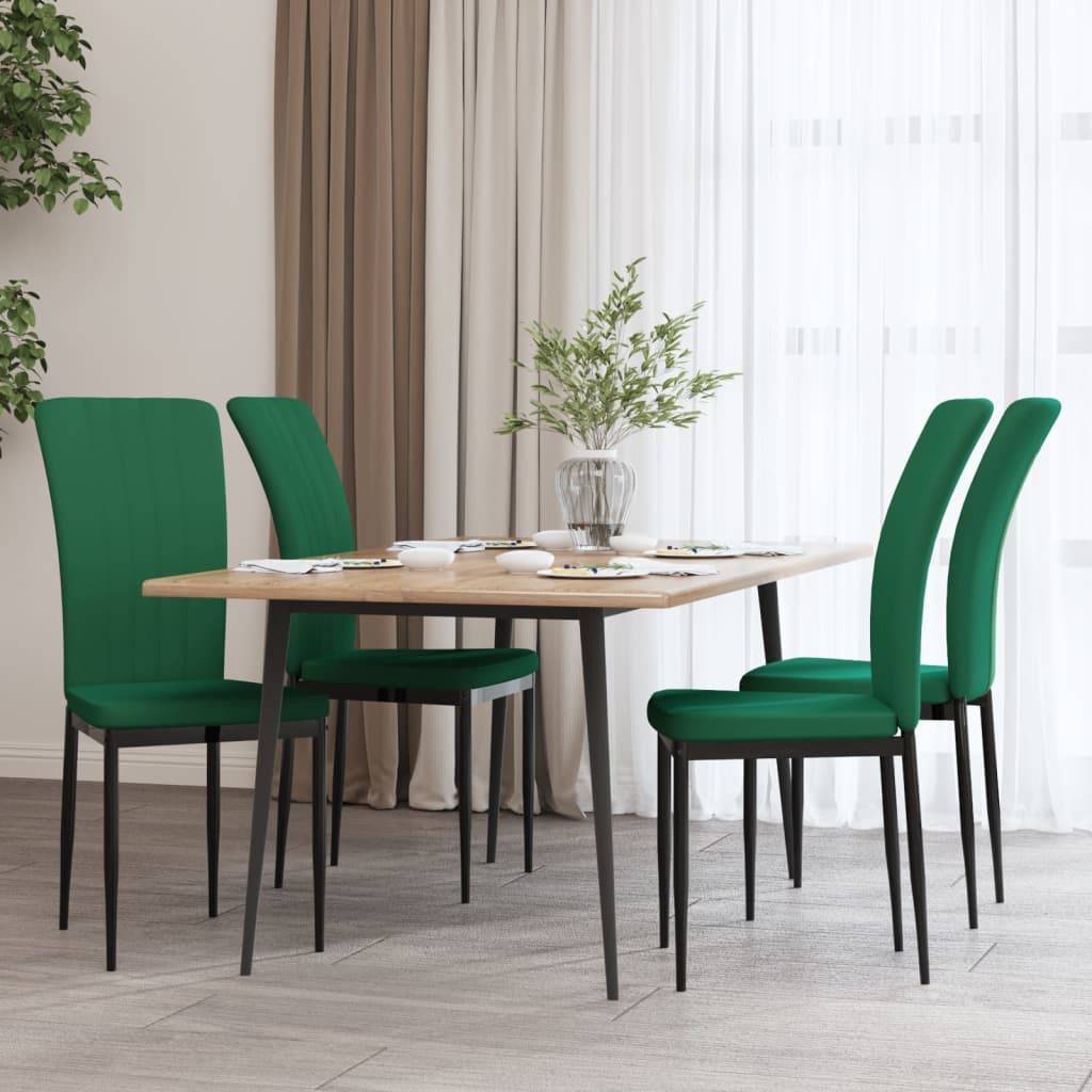 vidaXL Esszimmerstühle 4 Stk. Dunkelgr�