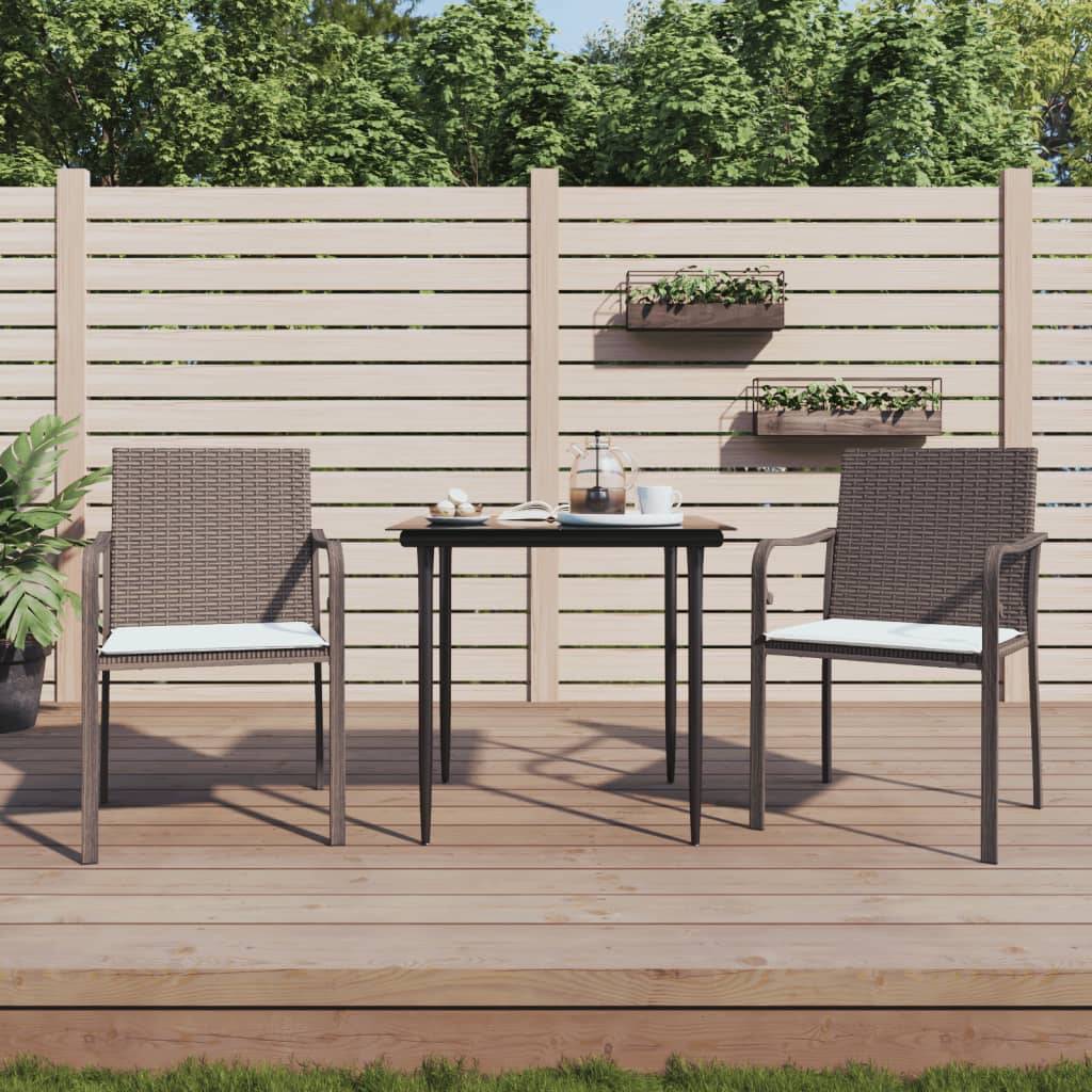 vidaXL Gartenstühle mit Kissen 2 Stk. B