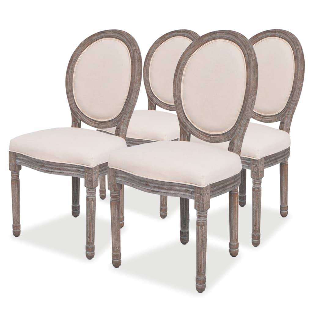 vidaXL Esszimmerstühle 4 Stk. Creme