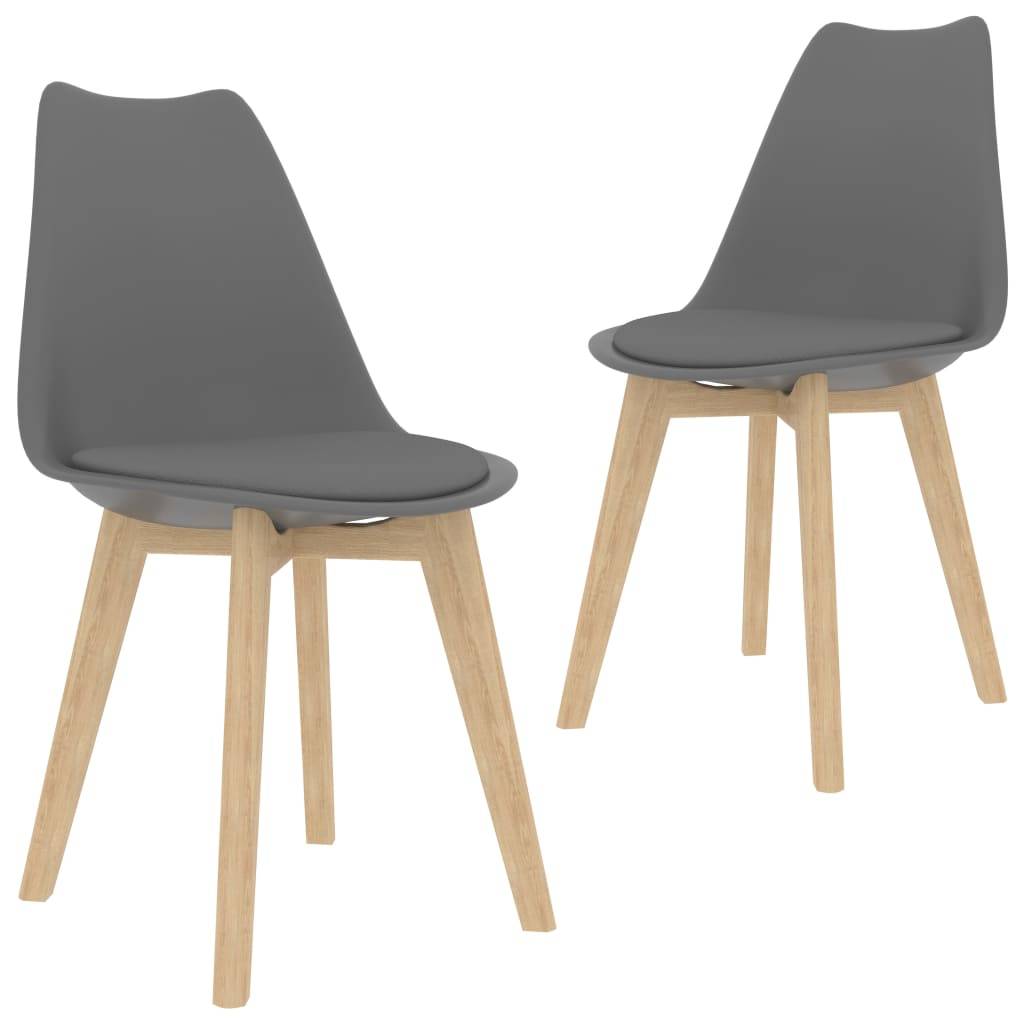 vidaXL Esszimmerstühle 2 Stk. Grau