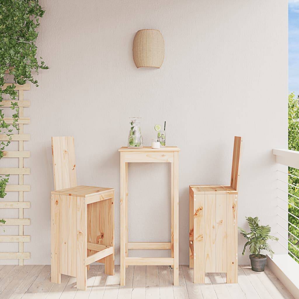 vidaXL Barhocker 2 Stk. Massivholz
