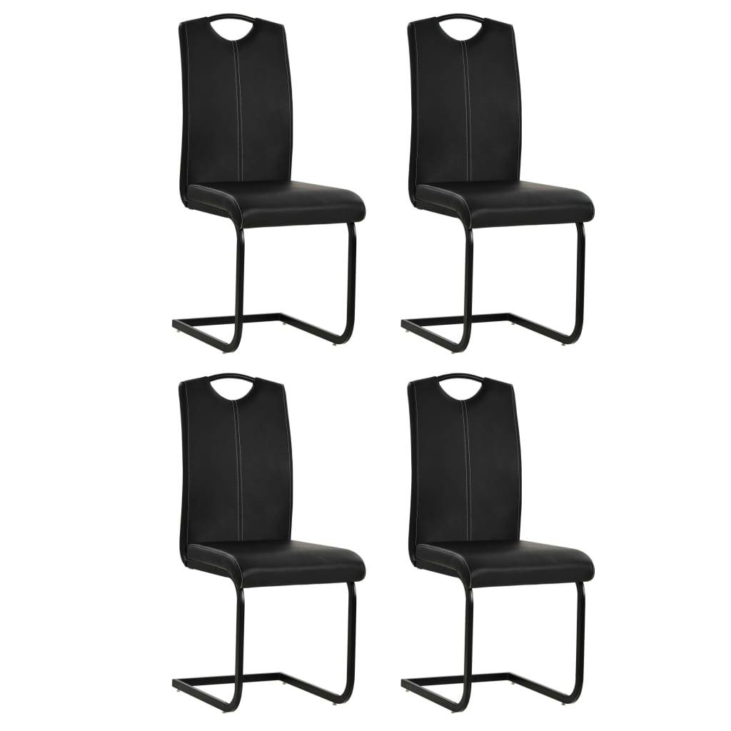 vidaXL Freischwinger 4 Stk. Schwarz