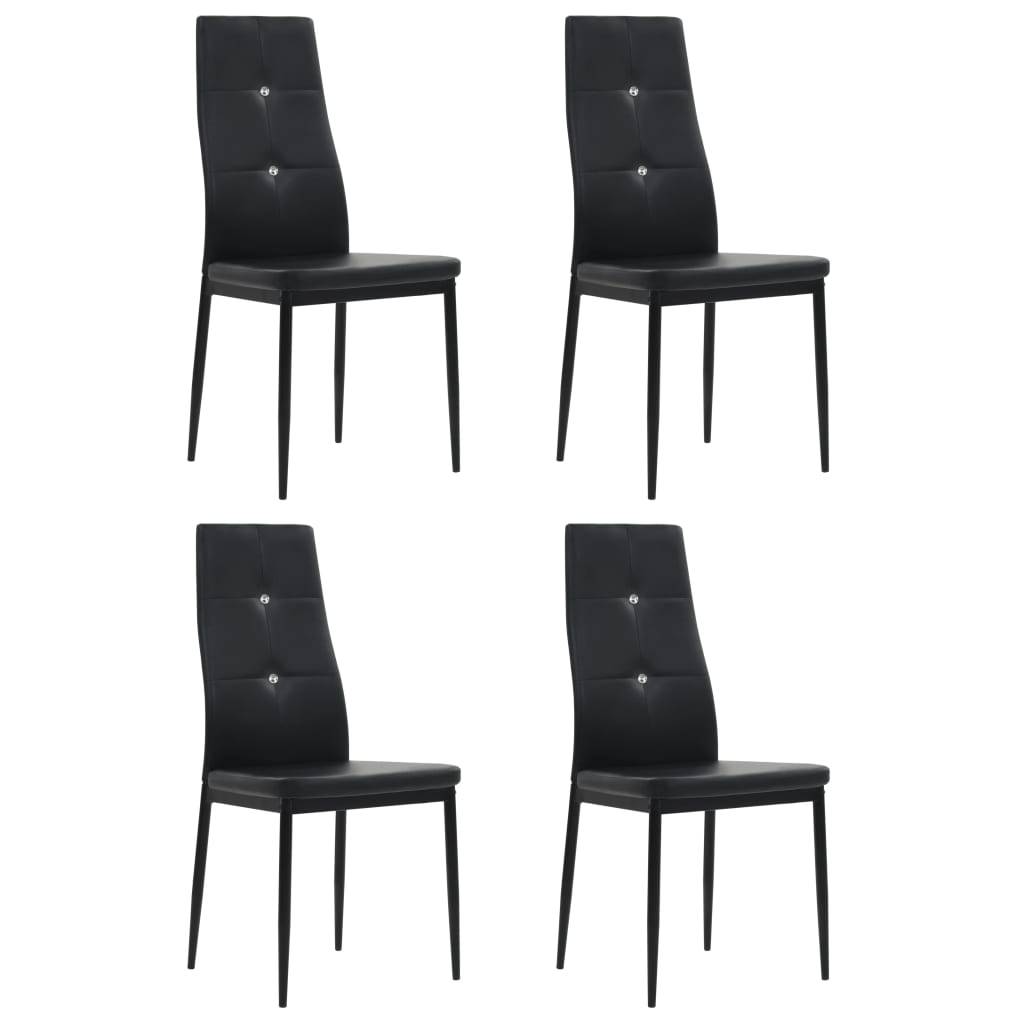 vidaXL Esszimmerstühle 4 Stk. Schwarz