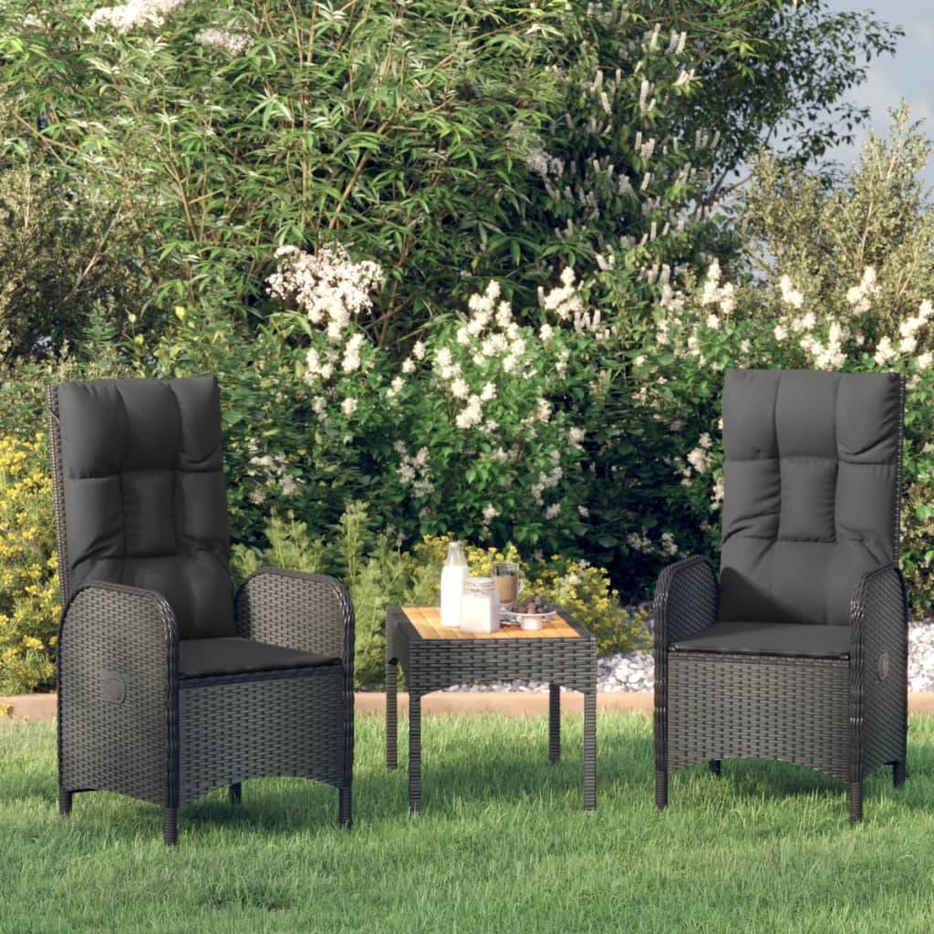 vidaXL Gartenstühle 2 Stk. Poly Rattan