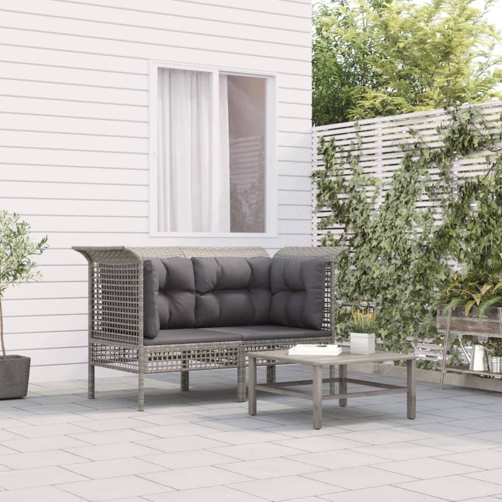 vidaXL Garten-Ecksofas mit Kissen 2 Stk.