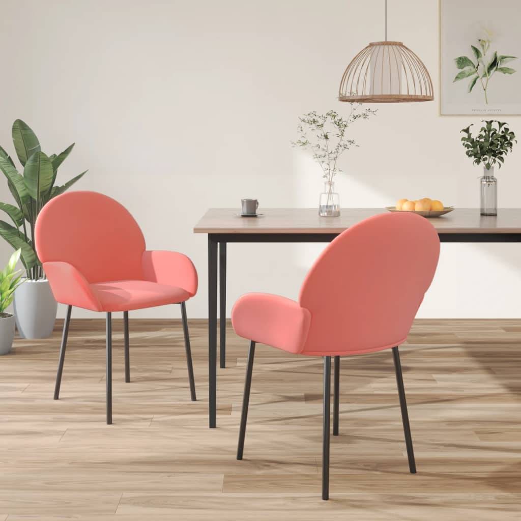 vidaXL Esszimmerstühle 2 Stk. Rosa