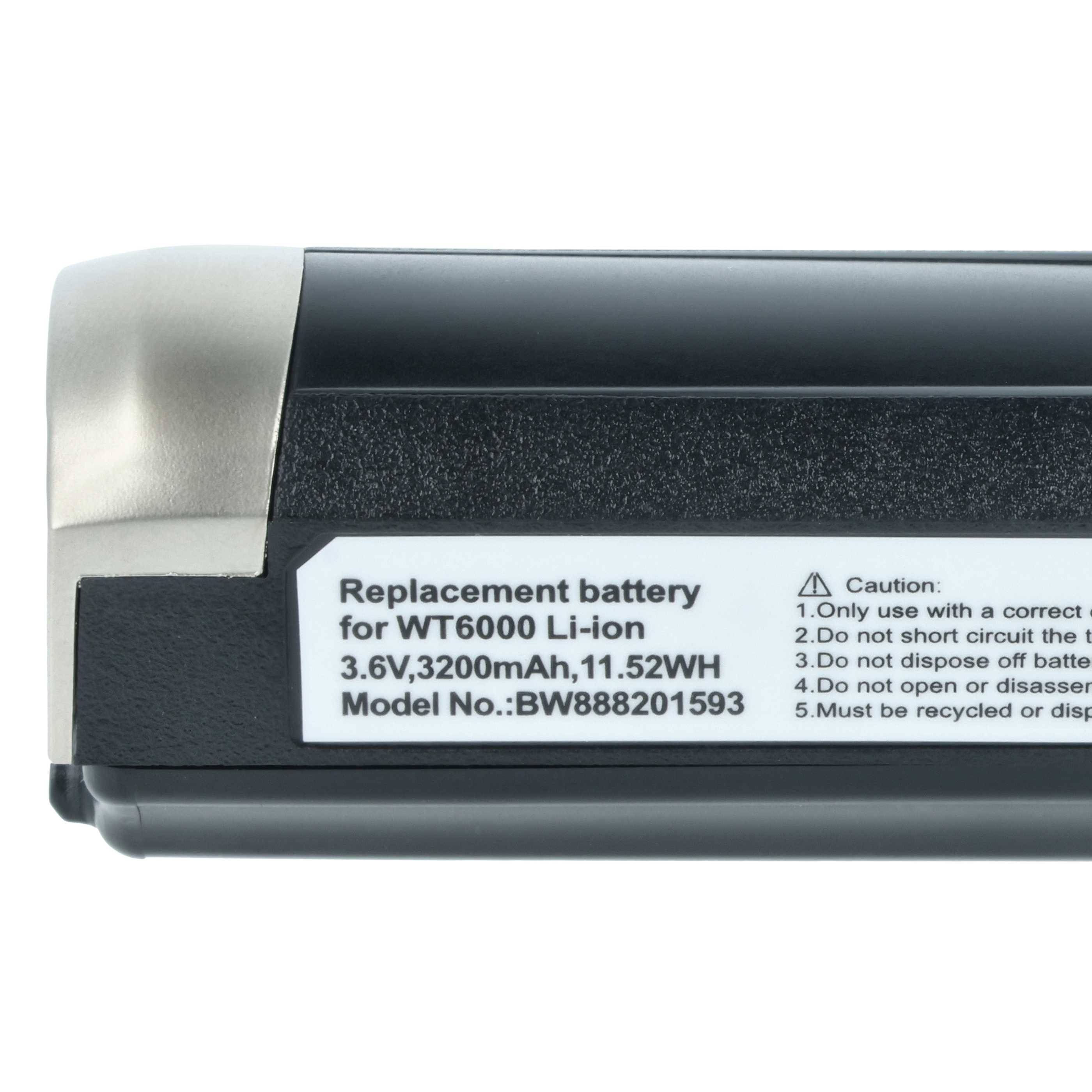 Eine schwarze und silberne Li-Ionen-Batterie mit der Aufschrift 