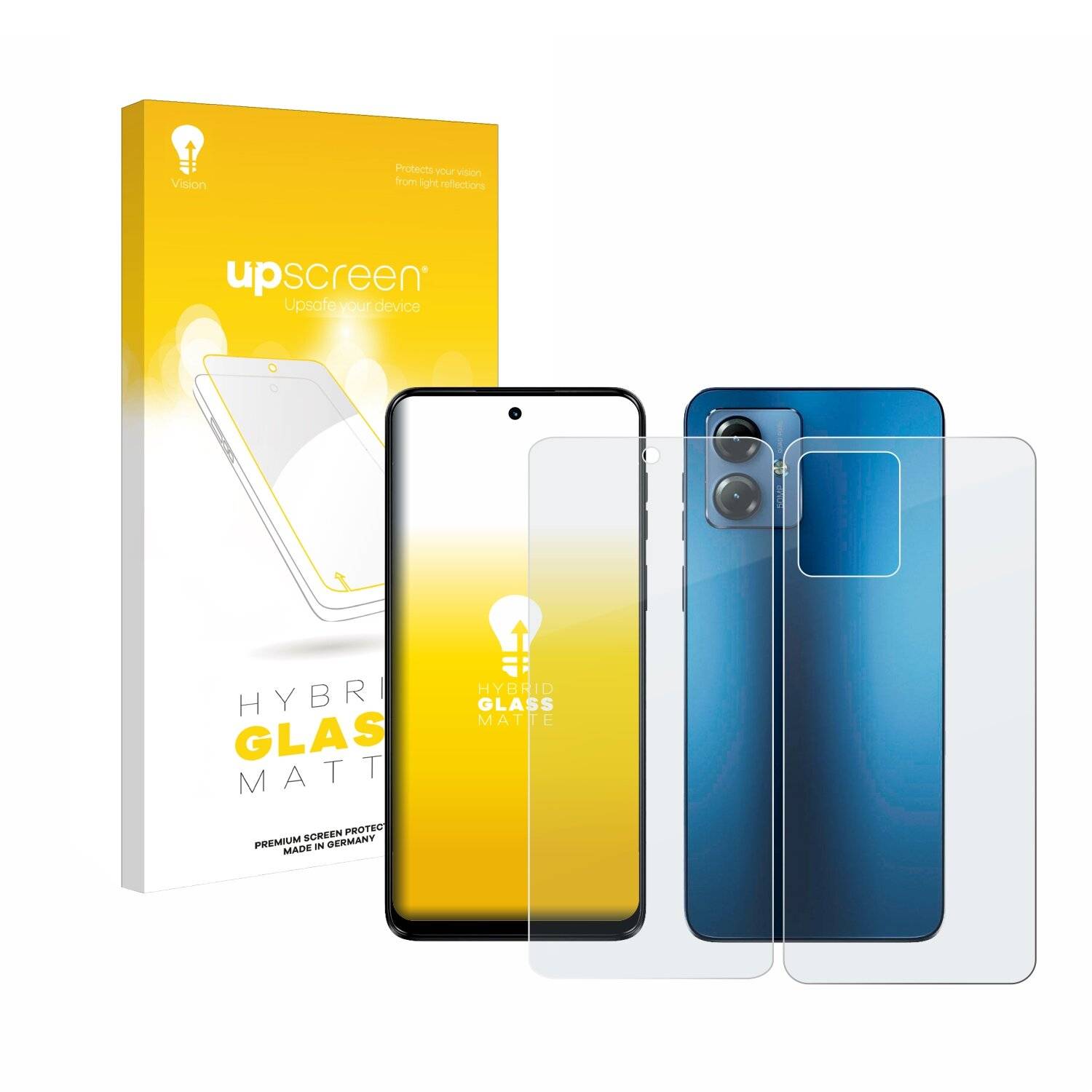 upscreen Hybrid Glas Matt Panzer-Folie für Motorola Moto G14